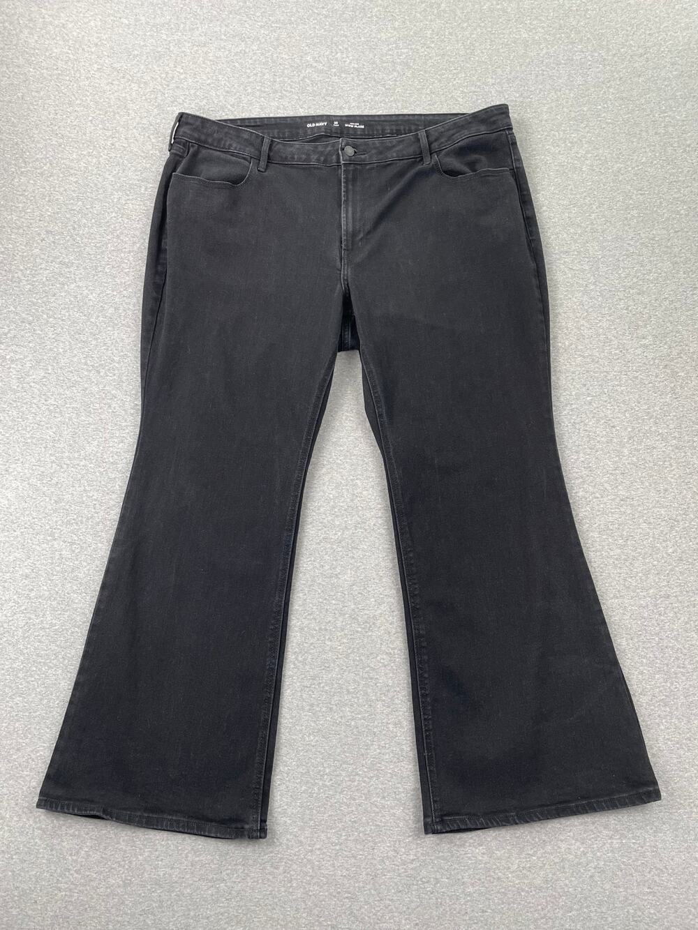 Old Navy Jeans Womens 20 Short Black Wow Flare High Rise Cotton Stretch Denim